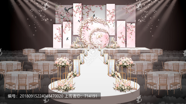 粉色中國風(fēng)婚禮效果圖