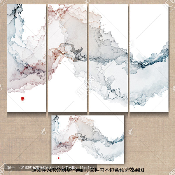 新中式抽象山水裝飾畫