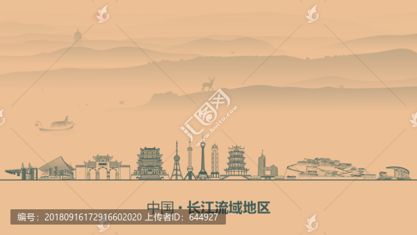 長江流域地區(qū)水墨建筑