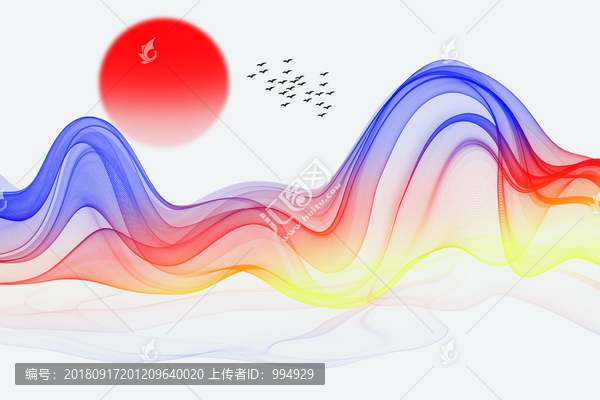 新中式禪意抽象水墨山水裝飾畫