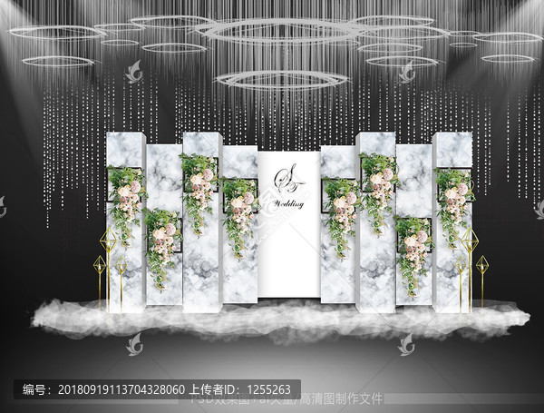 深色大理石婚禮合影區(qū)