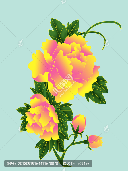 牡丹裝飾設(shè)計圖案