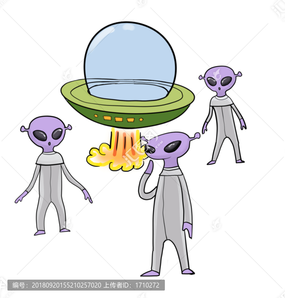 手繪卡通外星人