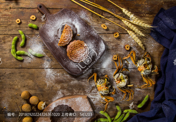 中秋节枣泥豆沙月饼河蟹