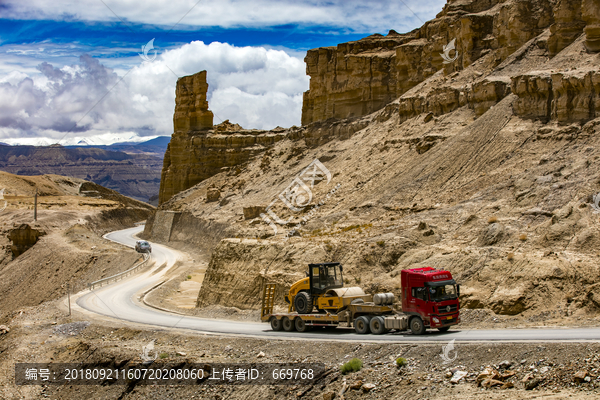 札达土林的公路风光