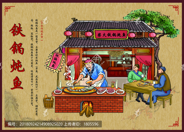 鐵鍋魚插畫