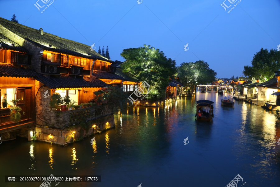 乌镇水乡夜景