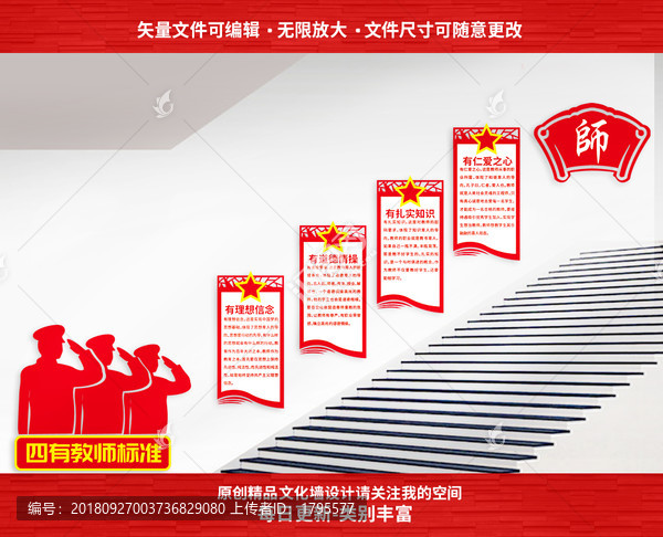 樓道四有老師文化墻