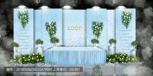 藍(lán)色大理石簡約風(fēng)甜品臺(tái)