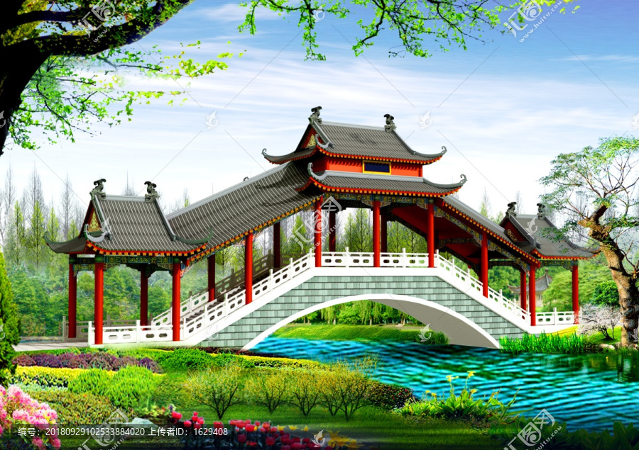 中式風(fēng)雨橋