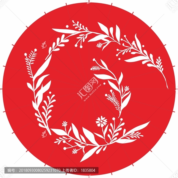 柳葉傘柳花圖案