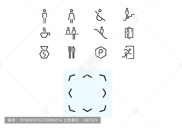 簡潔導(dǎo)向標(biāo)識圖標(biāo)