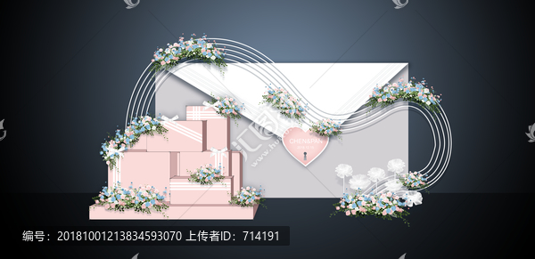 粉藍(lán)婚禮迎賓區(qū)效果圖