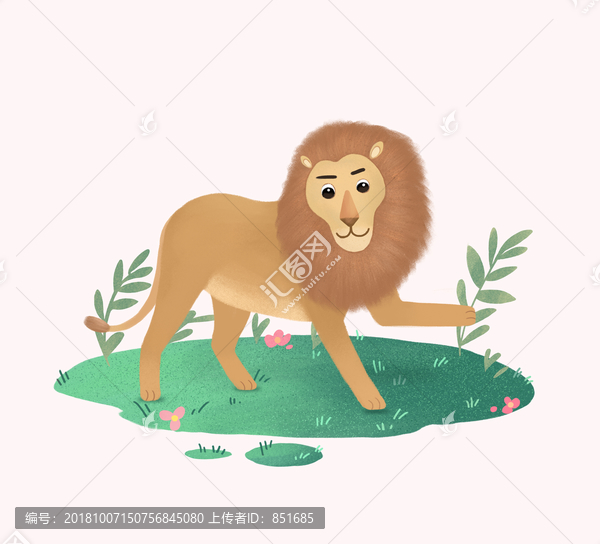手繪卡通獅子