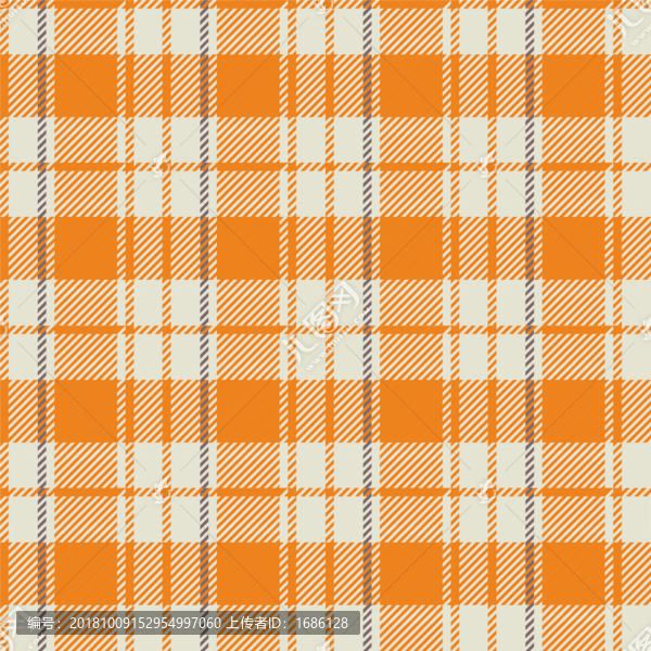 矢量苏格兰格子布纹橙色格子布纹