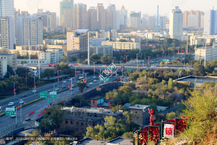 红山鸟瞰乌鲁木齐全景