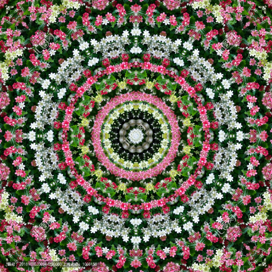 對稱鮮花拼花圖案