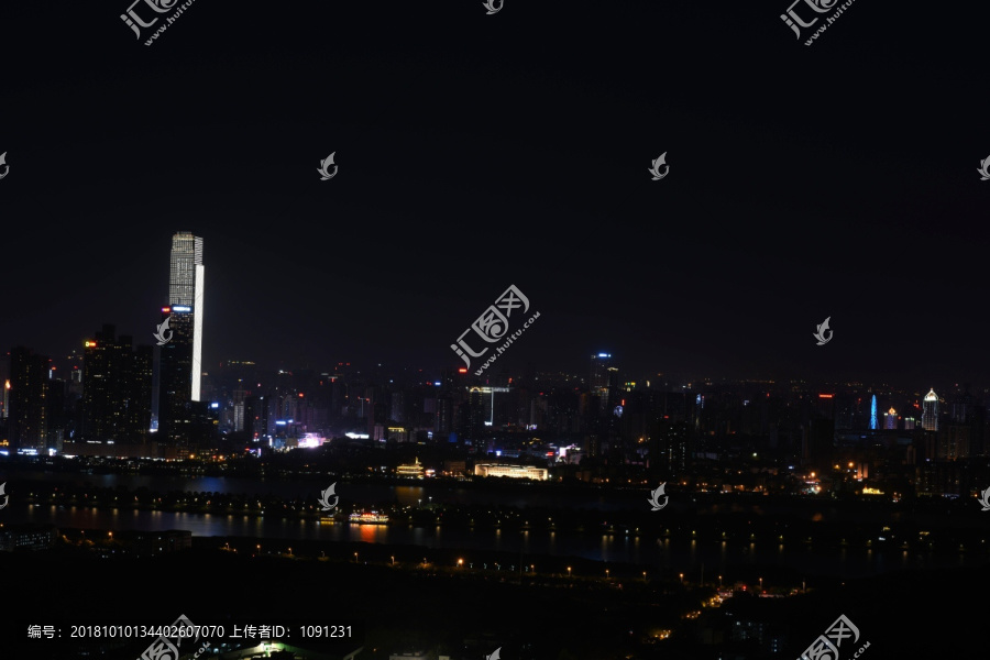 长沙橘子洲夜景