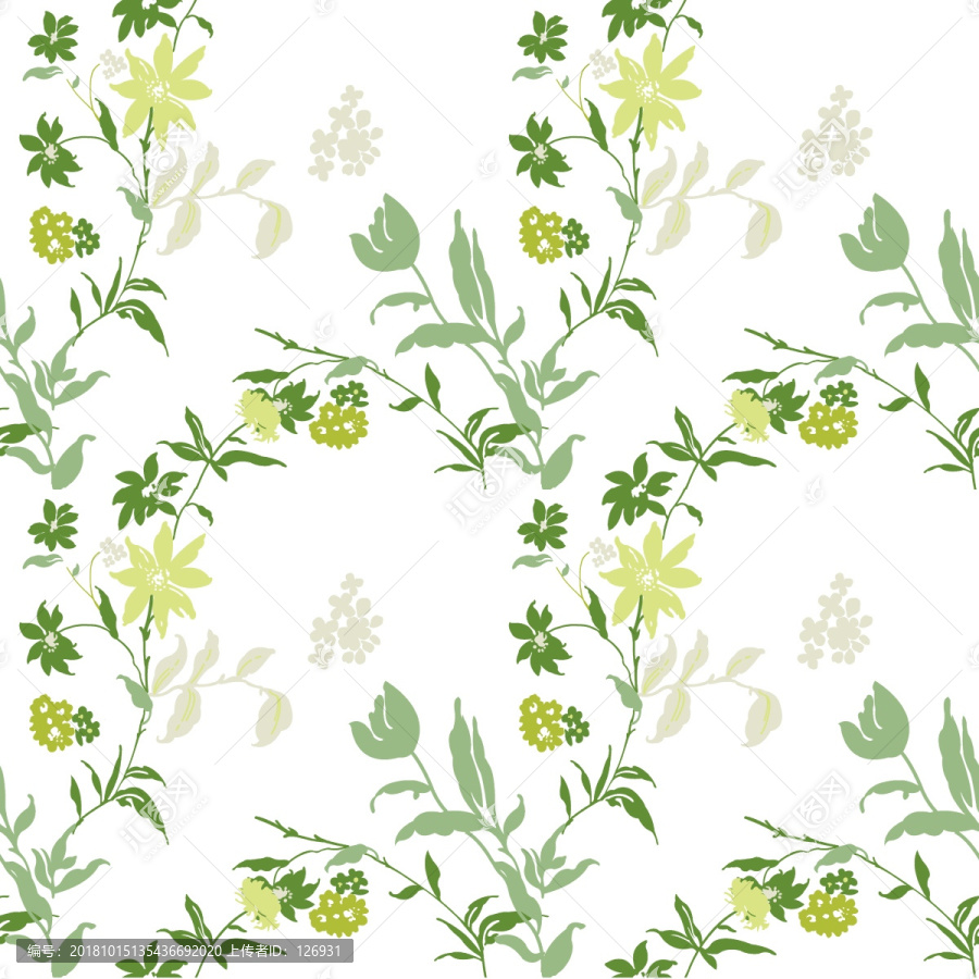 小清新花草圖案