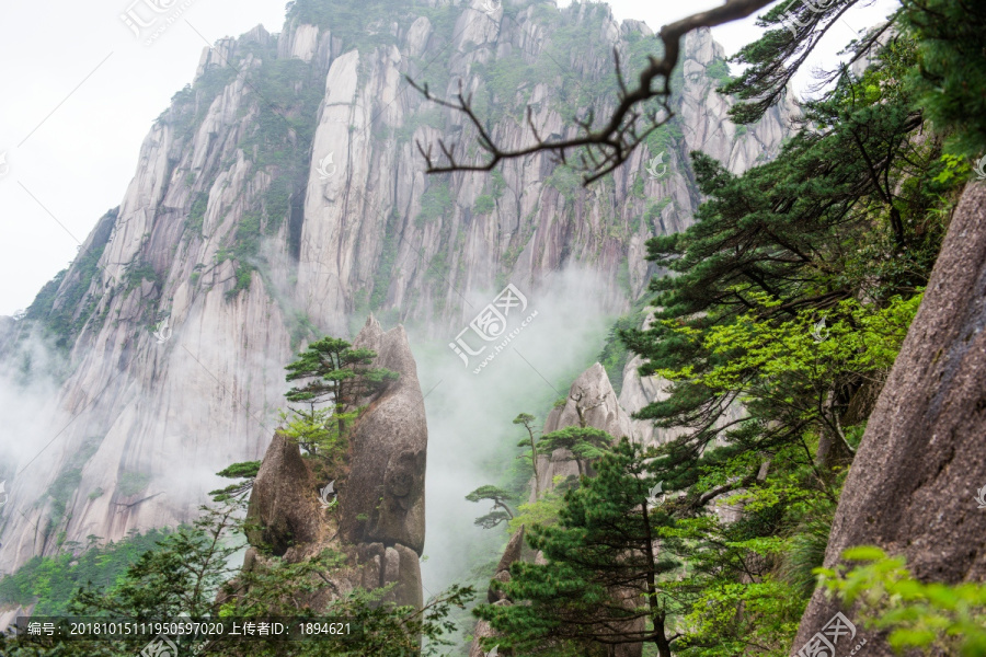 黄山云雾缠绕