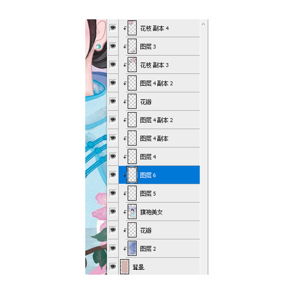 中國風手機殼旗袍美女圖片PSD