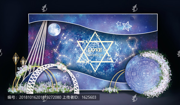 星空合影婚禮背景