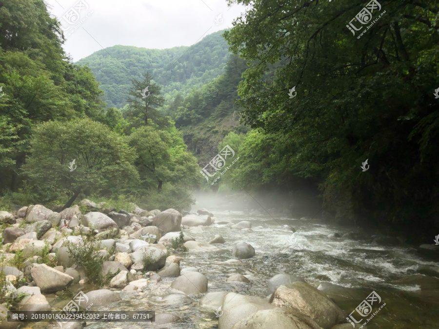 溪流瀑布山水秦岭黄柏源