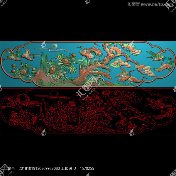 松鶴靠頭