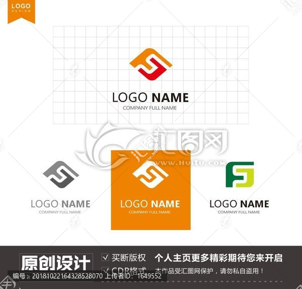 FJ字母logo标志设计