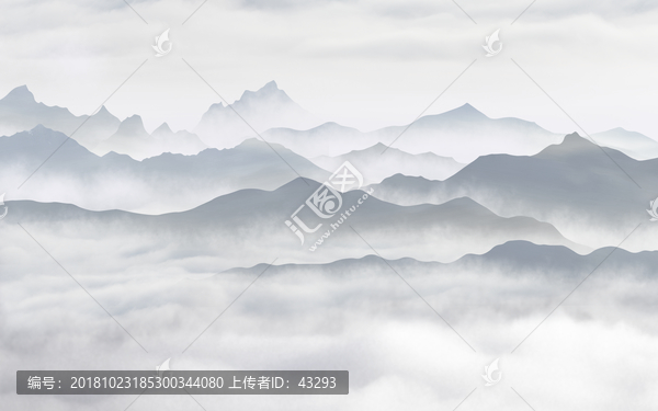 抽象水墨山水畫
