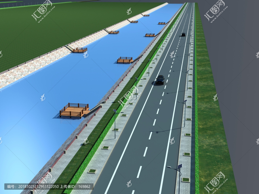 河邊公路效果圖