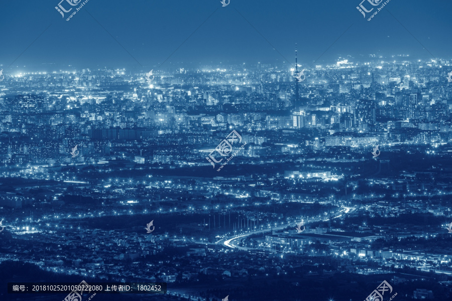 俯瞰北京城市夜晚风光