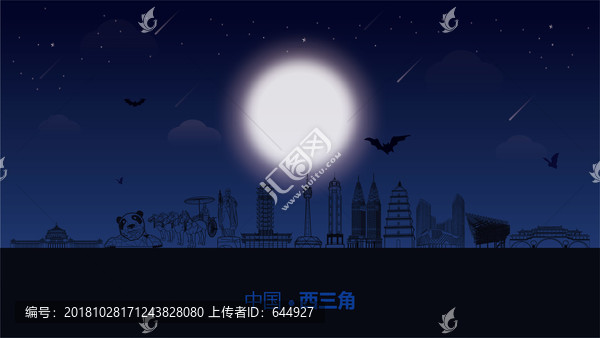 西三角城市插畫