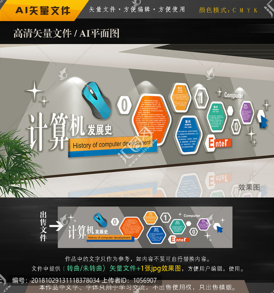 計算機發展文化墻平面圖