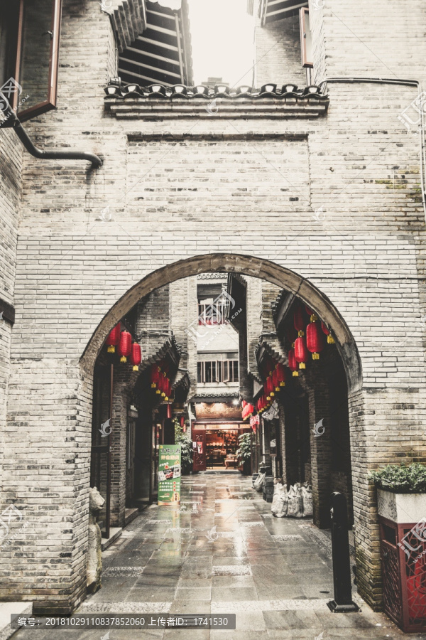 桂林东巷老街黑白照片