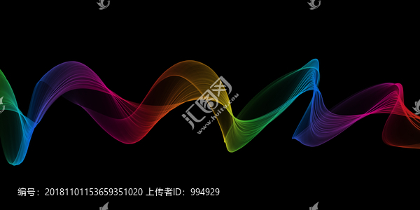 彩色彩帶煙霧發(fā)光線條背景素材