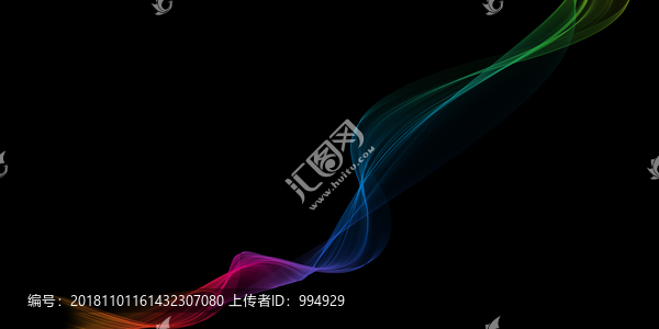彩色彩帶煙霧發(fā)光線條背景素材