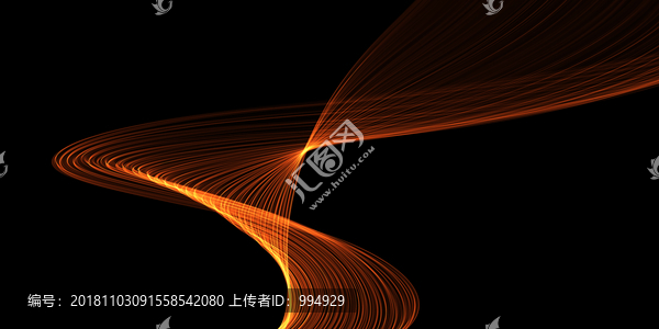 金色彩帶煙霧發(fā)光線條背景素材