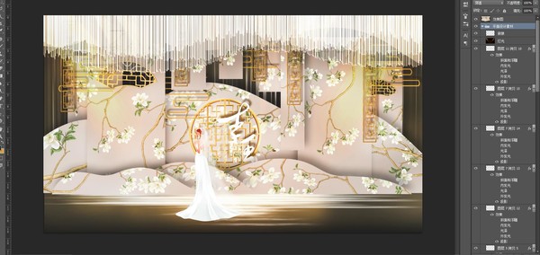 中式中国风婚礼舞台设计