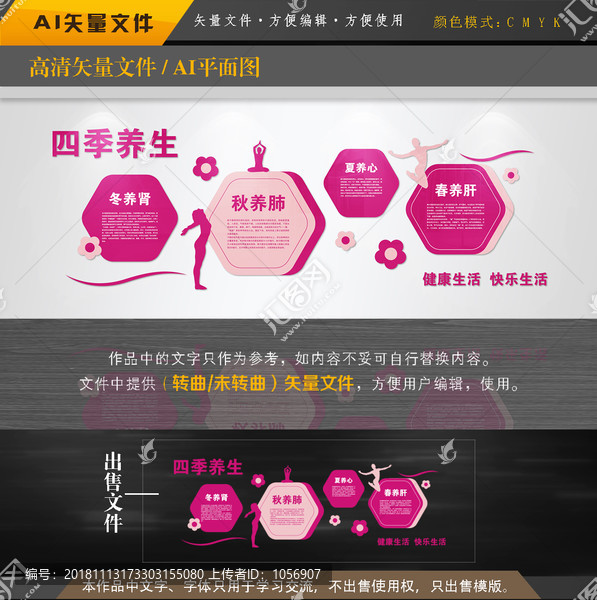 四季養(yǎng)生文化墻平面圖