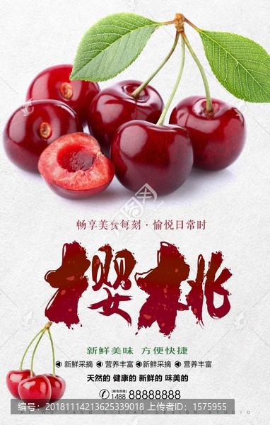 新鮮櫻桃促銷海報
