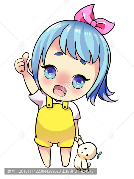 Q版小女孩卡通女孩PSD
