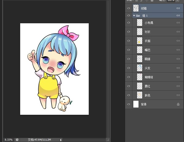 Q版小女孩卡通女孩PSD