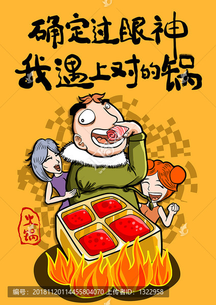 創(chuàng)意火鍋卡通漫畫海報