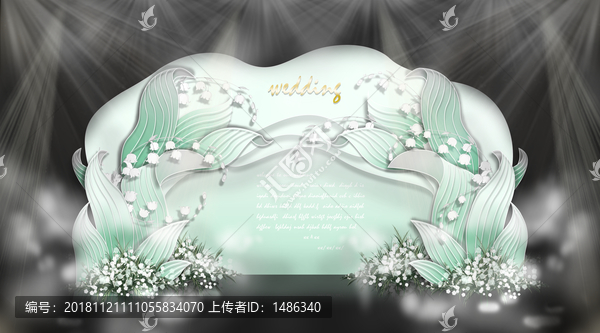 鈴蘭花主題婚禮迎賓區(qū)白綠色婚禮