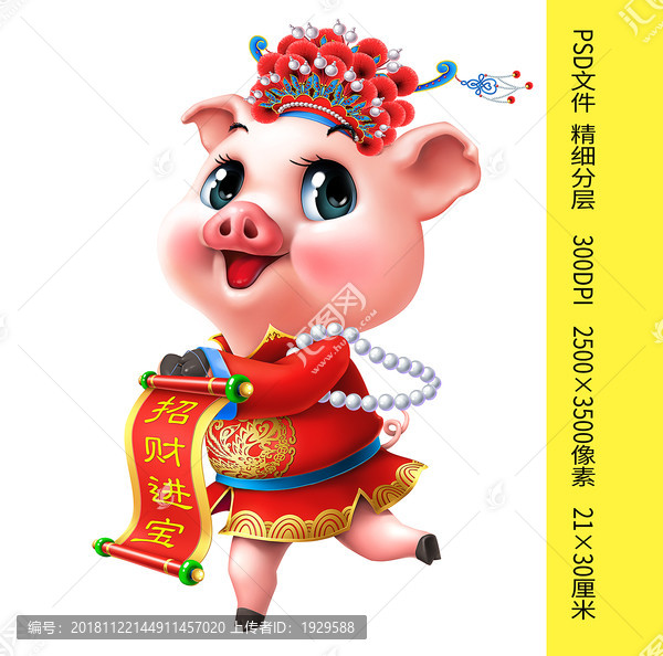 2019年豬年卡通生肖