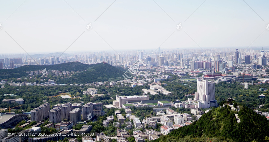 济南城市鸟瞰南部山区