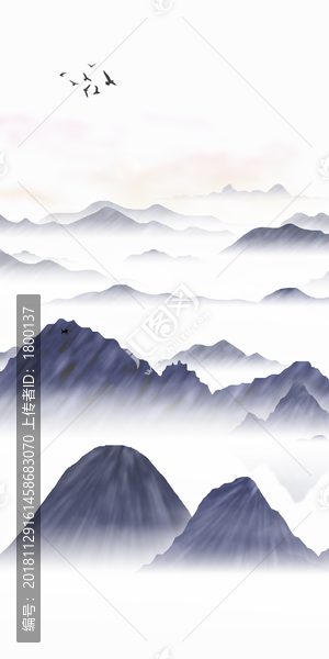 簡(jiǎn)約寫意水墨山水畫