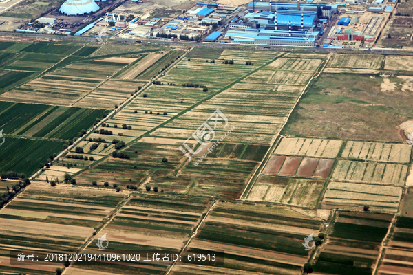 河套平原田野俯瞰