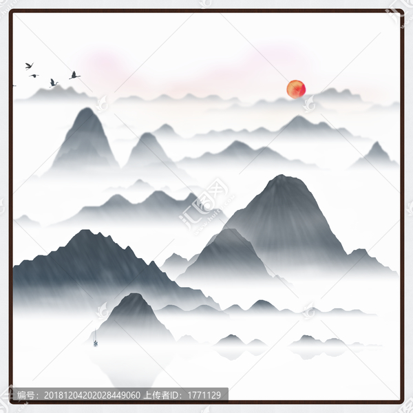 寫意中國(guó)山水無框畫
